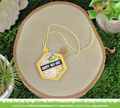 Lawn Fawn - Honeycomb Shaker Gift Tag