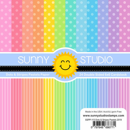 Sunny Studio - Dots & Stripes Pastels Paper Pad 6x6"