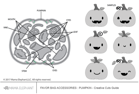 Mama Elephant - Favor Bag Accessory - Pumpkin - Creative Cuts