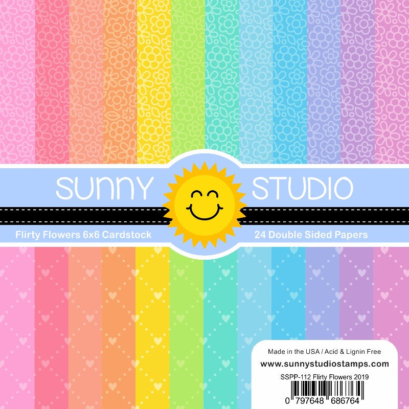 Sunny Studio - Flirty Flowers Paper Pad 6x6"