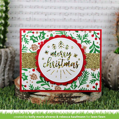 Lawn Fawn - Winter Sprigs Background Stencils (2pcs)