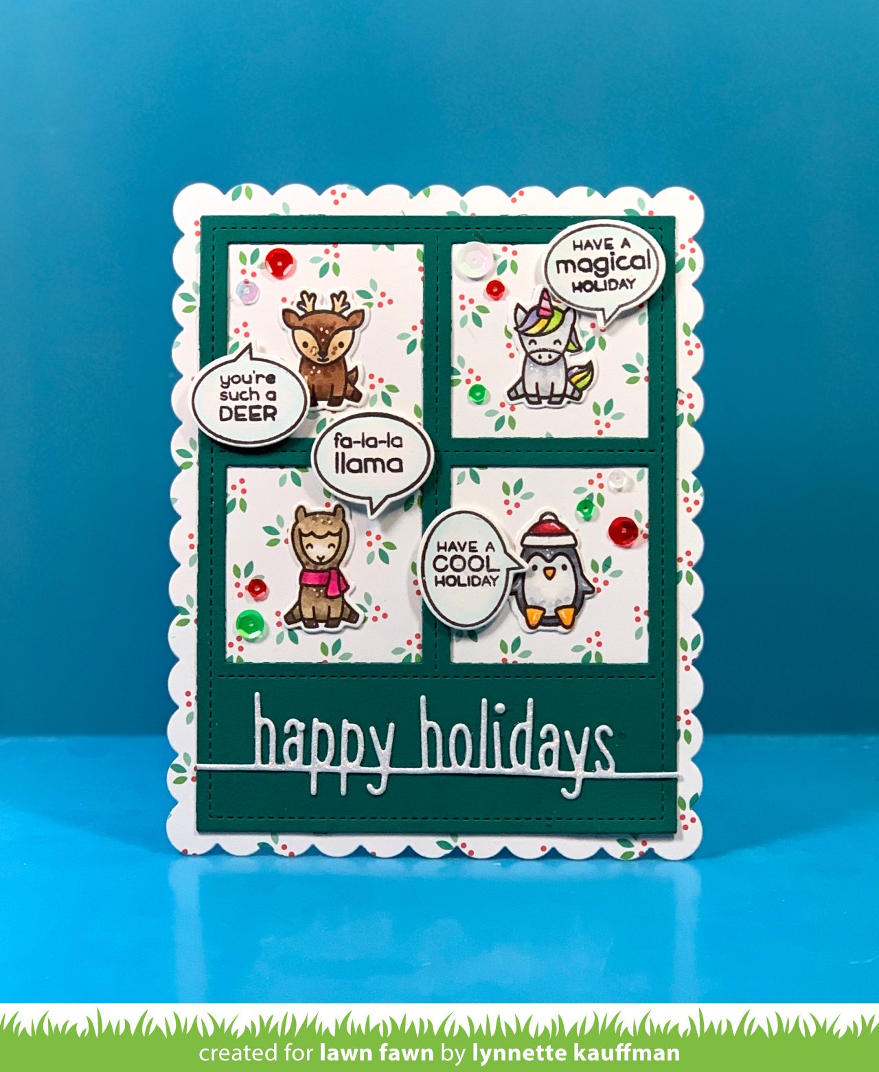 Lawn Fawn - Happy Holidays Line Border