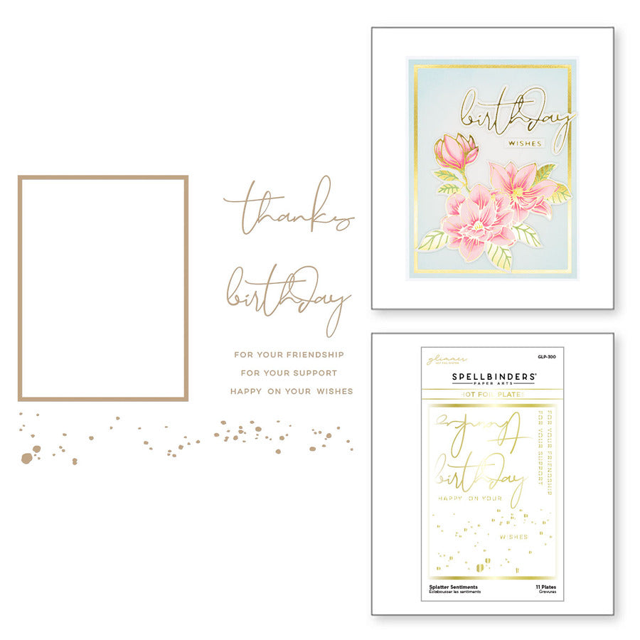 Spellbinders - Splatter Sentiments Glimmer Hot Foil Plate