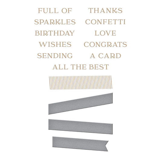 Spellbinders - Sentiment Banner Glimmer Hot Foil Plate & Die