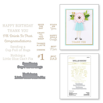 Spellbinders - We Dance Glimmer Sentiments Glimmer Hot Foil Plate & Die