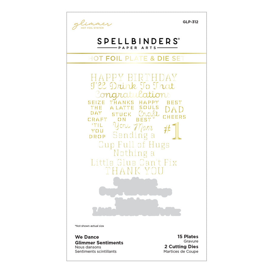 Spellbinders - We Dance Glimmer Sentiments Glimmer Hot Foil Plate & Die