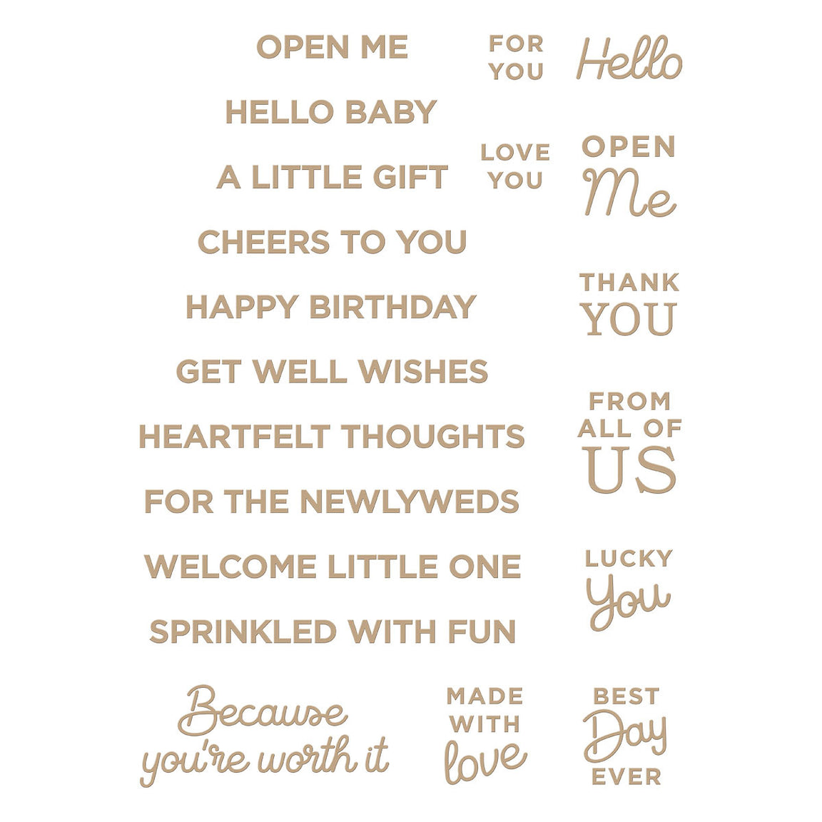 Spellbinders - Celebrate You Glimmer Sentiments Glimmer Hot Foil Plate