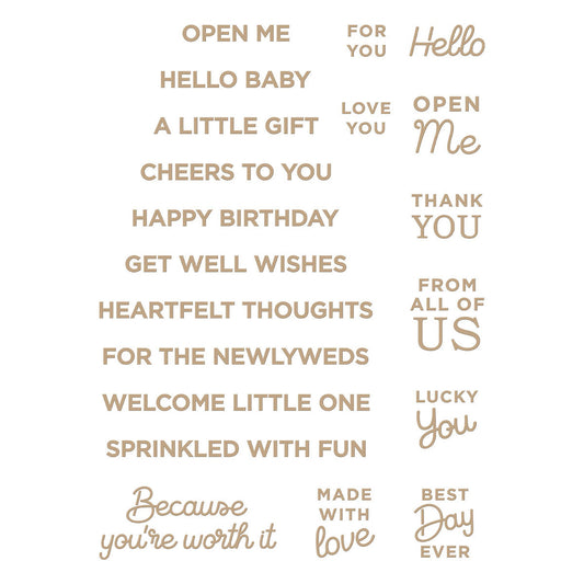 Spellbinders - Celebrate You Glimmer Sentiments Glimmer Hot Foil Plate