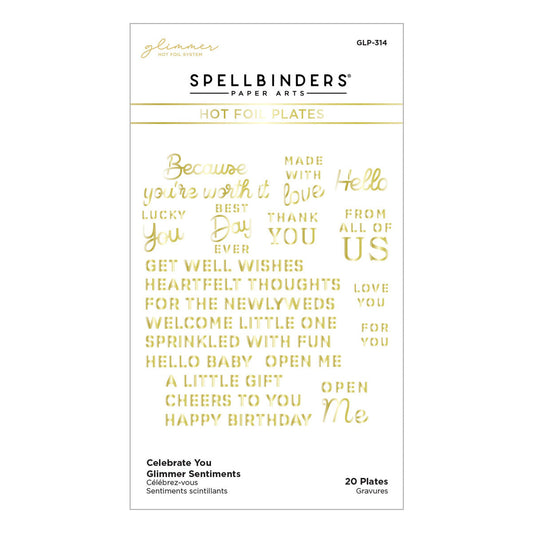 Spellbinders - Celebrate You Glimmer Sentiments Glimmer Hot Foil Plate