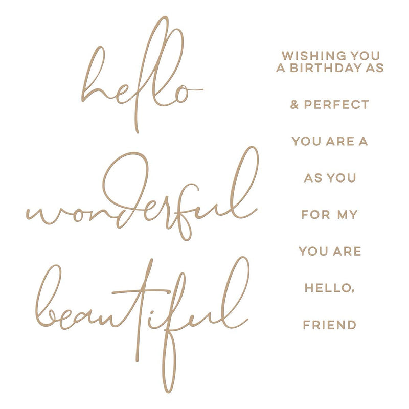 Spellbinders - Hello, Friend Sentiments Glimmer Hot Foil Plate