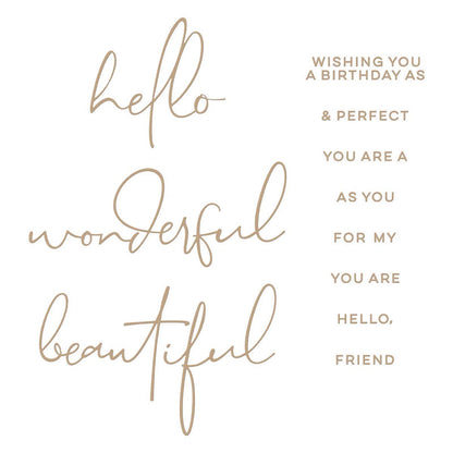 Spellbinders - Hello, Friend Sentiments Glimmer Hot Foil Plate
