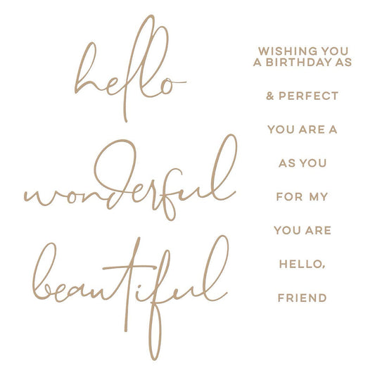 Spellbinders - Hello, Friend Sentiments Glimmer Hot Foil Plate