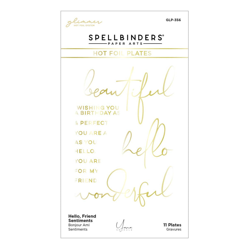 Spellbinders - Hello, Friend Sentiments Glimmer Hot Foil Plate