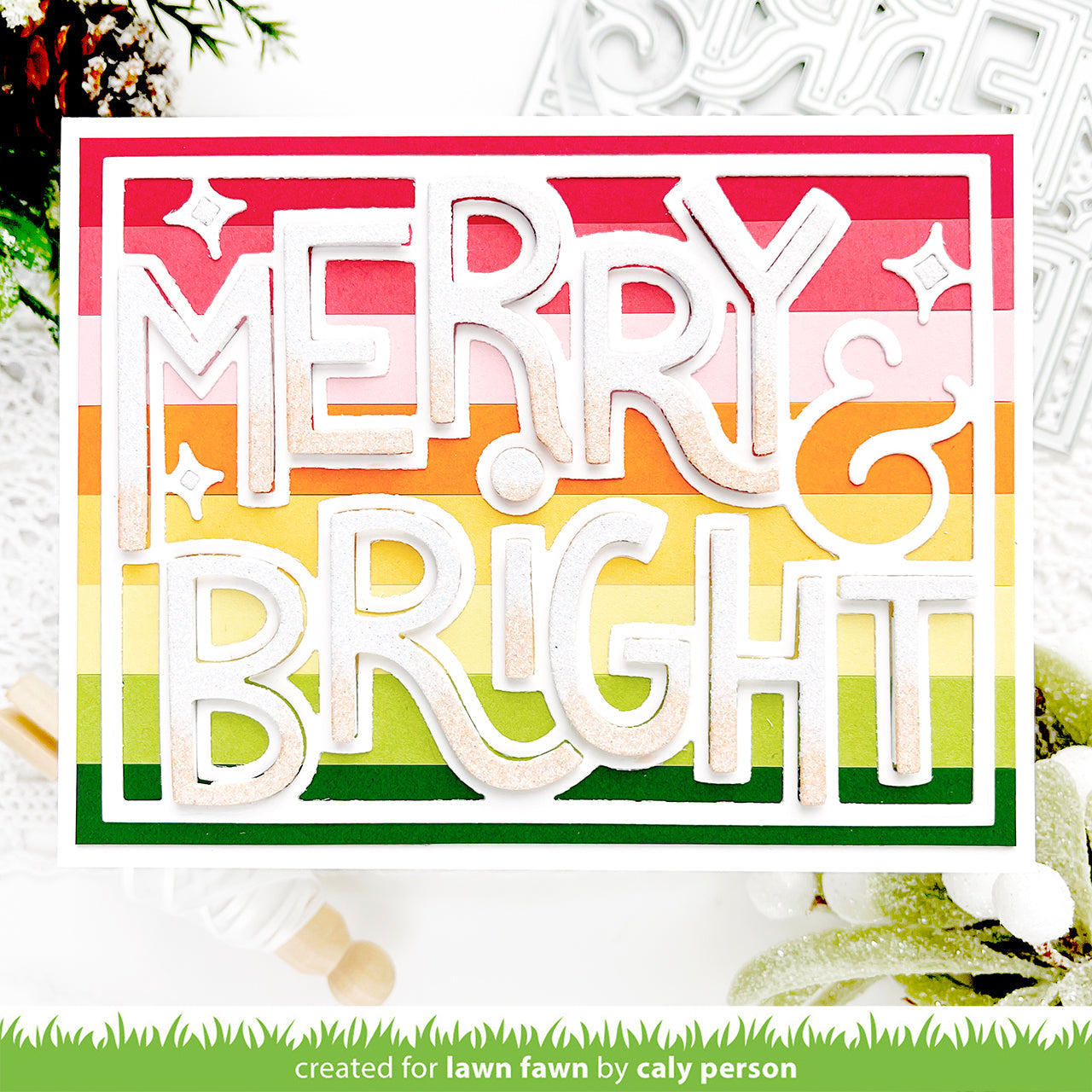 Lawn Fawn - Giant Outlined Merry & Bright