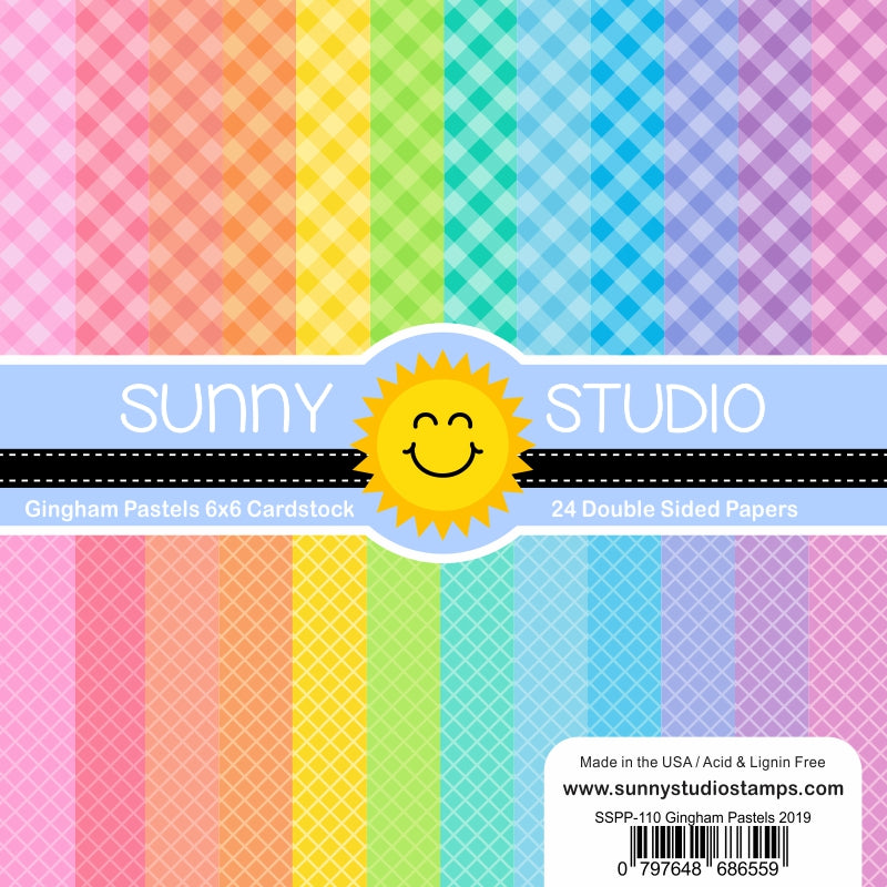 Sunny Studio - Gingham Pastels Paper Pad 6x6"