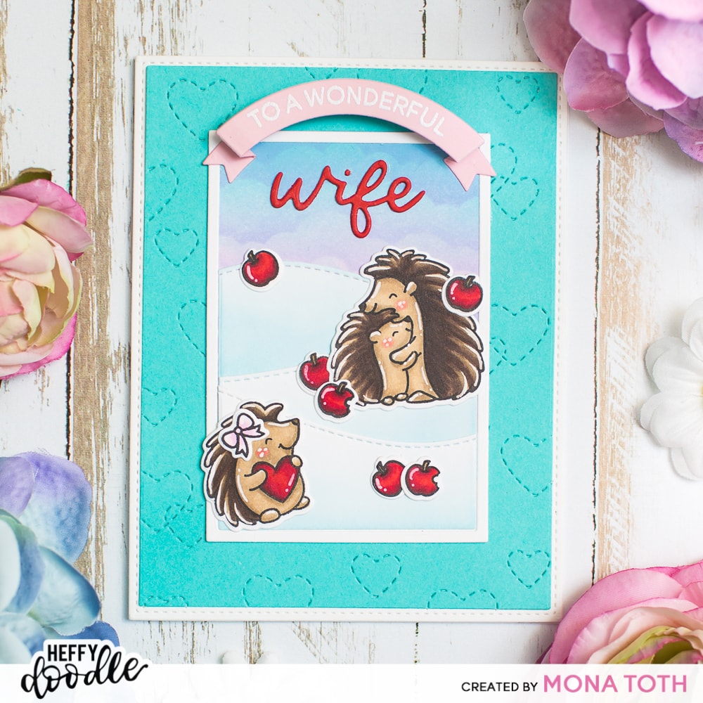 Heffy Doodle - Stitched Hearts Background Die