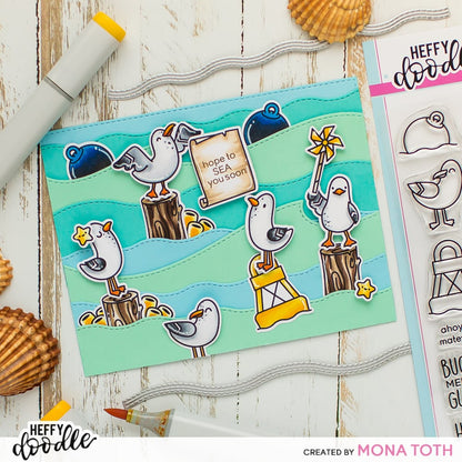Heffy Doodle - Breaking Waves Border Dies