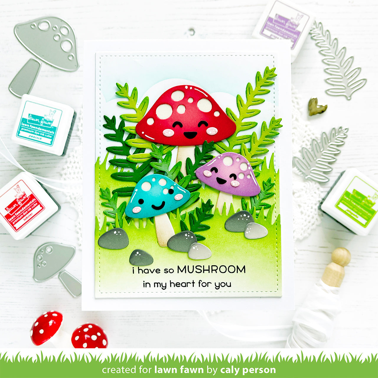 Lawn Fawn - Happy Mushrooms