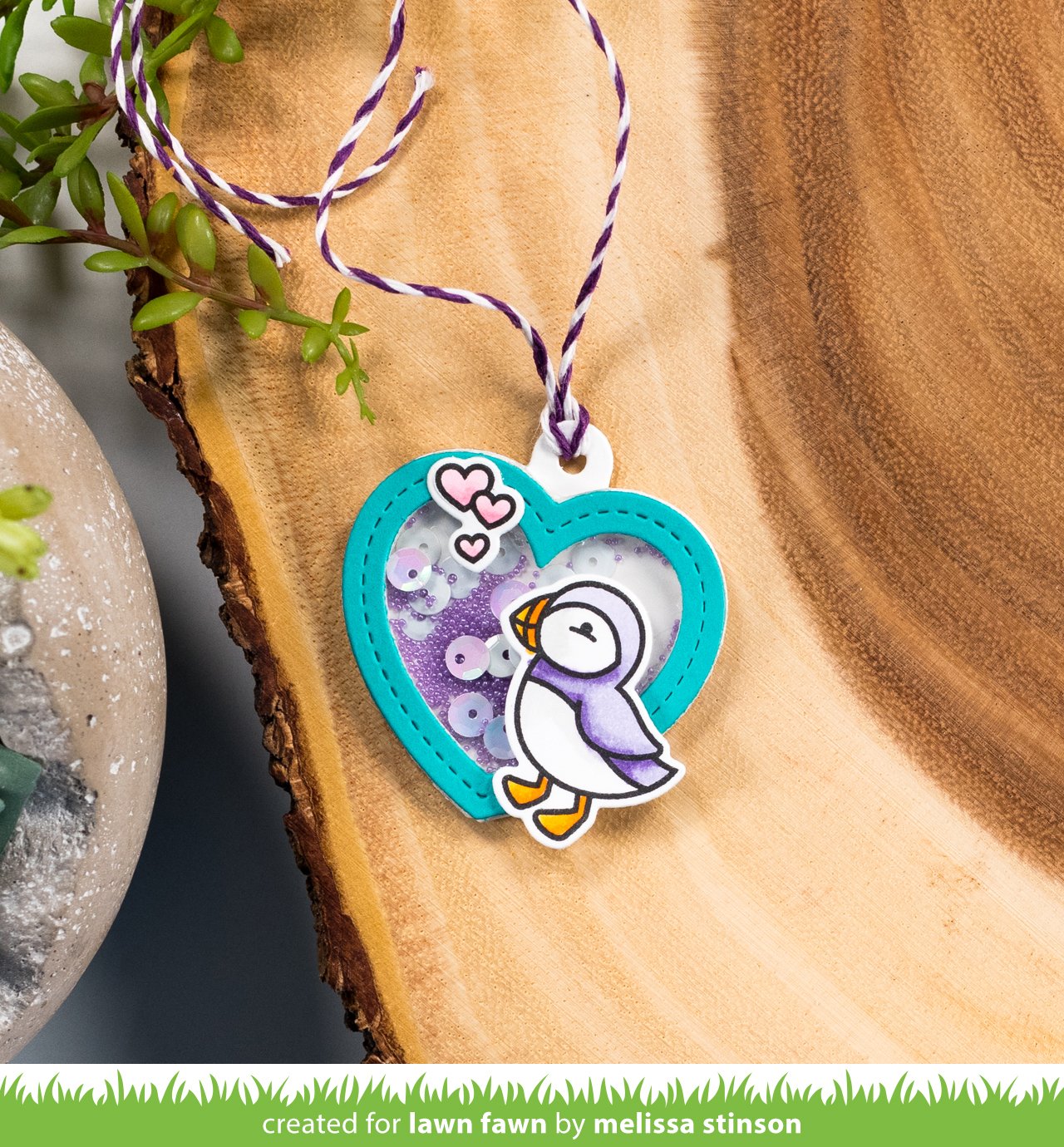 Lawn Fawn - Heart Shaker Gift Tag
