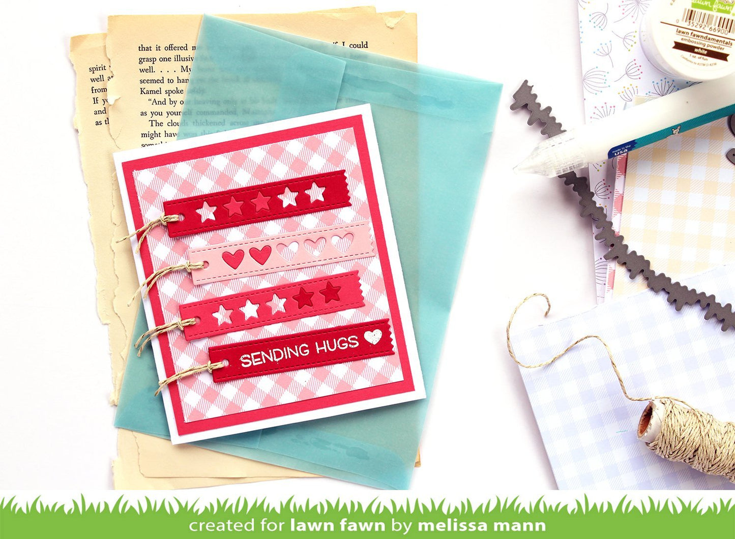 Lawn Fawn - Hearts And Stars Skinny Tag