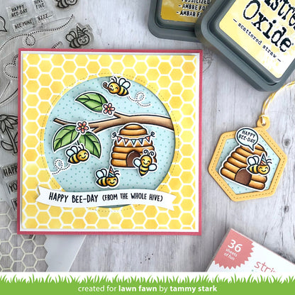 Lawn Fawn - Honeycomb Shaker Gift Tag