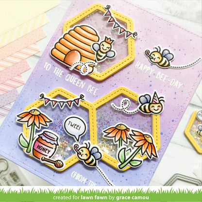 Lawn Fawn - Honeycomb Shaker Gift Tag
