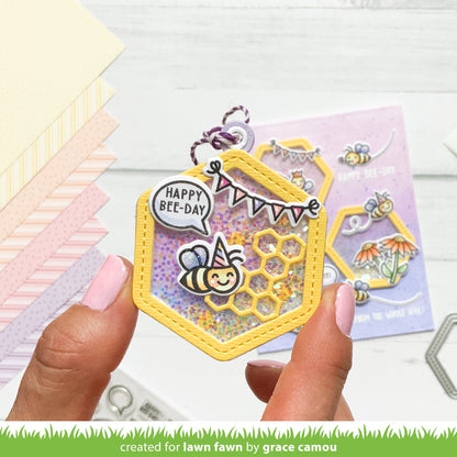 Lawn Fawn - Honeycomb Shaker Gift Tag
