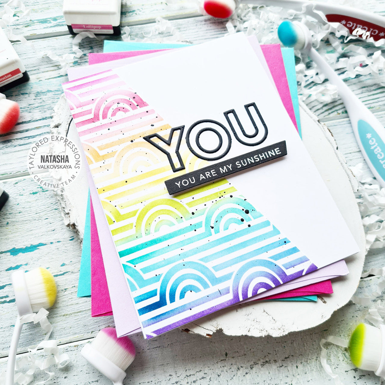 Taylored Expressions - Rainbow Repeat Stencil