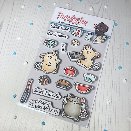 SET DEAL: Time For Tea Designs - Baked With More Love Clear Stamp Set