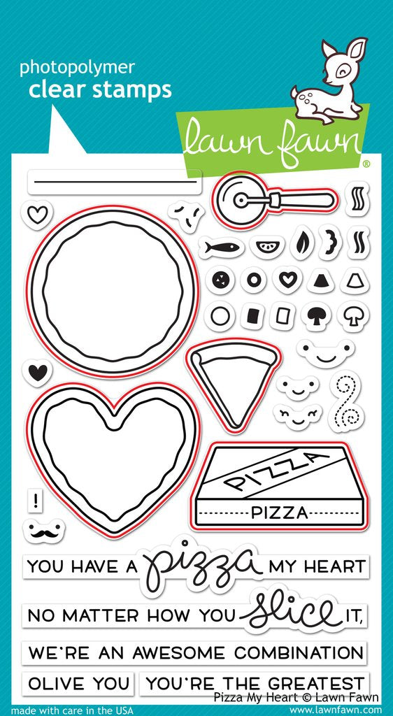 Lawn Fawn - Pizza My Heart Lawn-Cuts