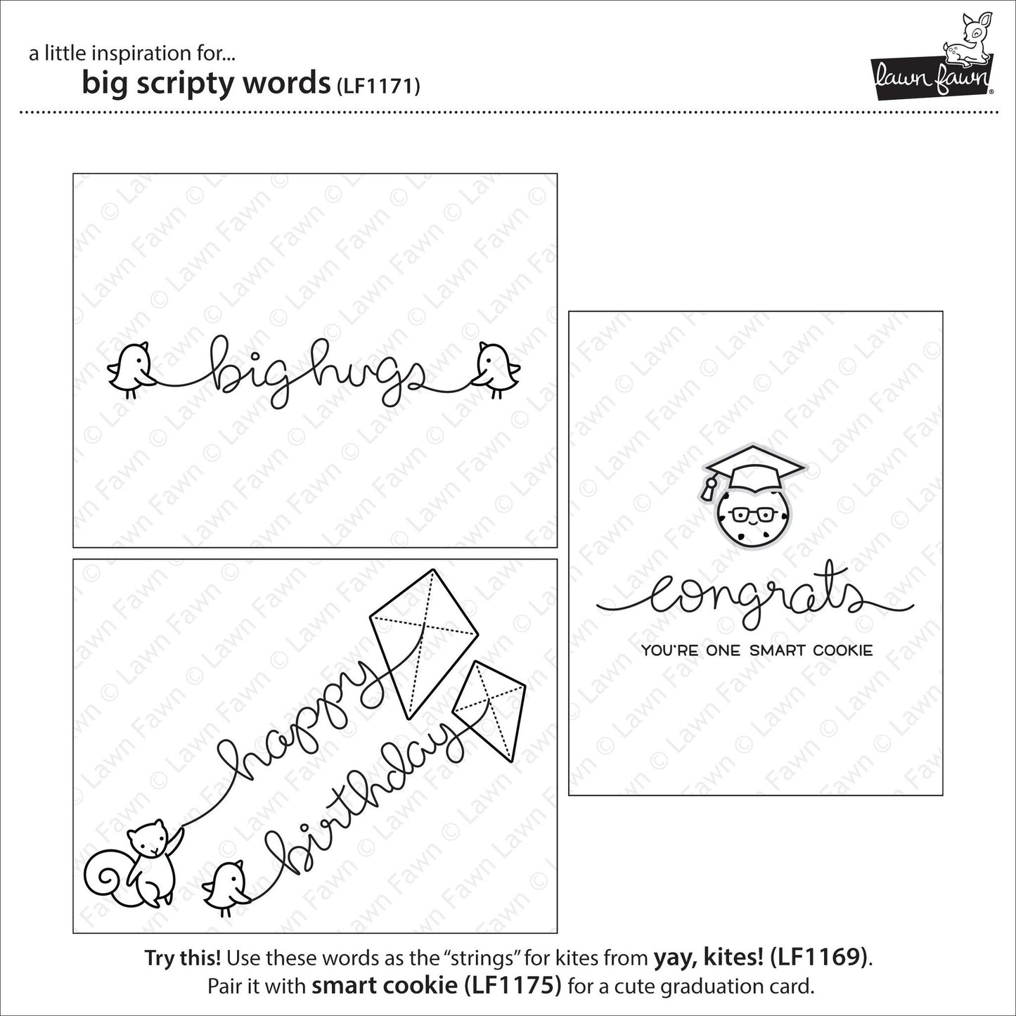 Lawn Fawn - Big Scripty Words