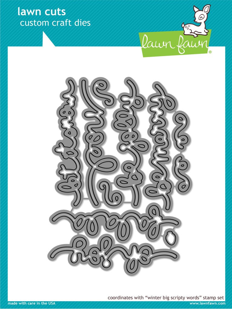 Lawn Fawn Winter Big Scripty Words Lawn Cuts
