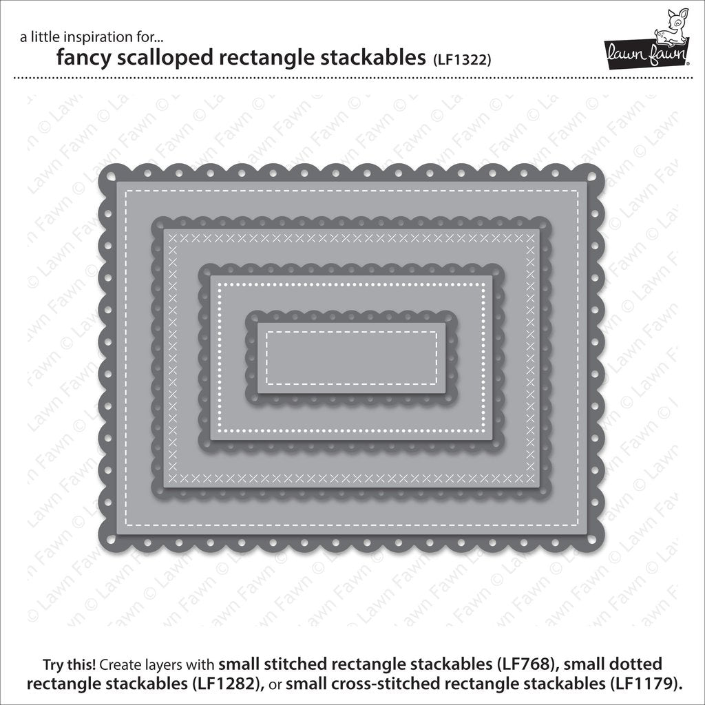 Lawn Fawn - Fancy Scalloped Rectangle Stackables