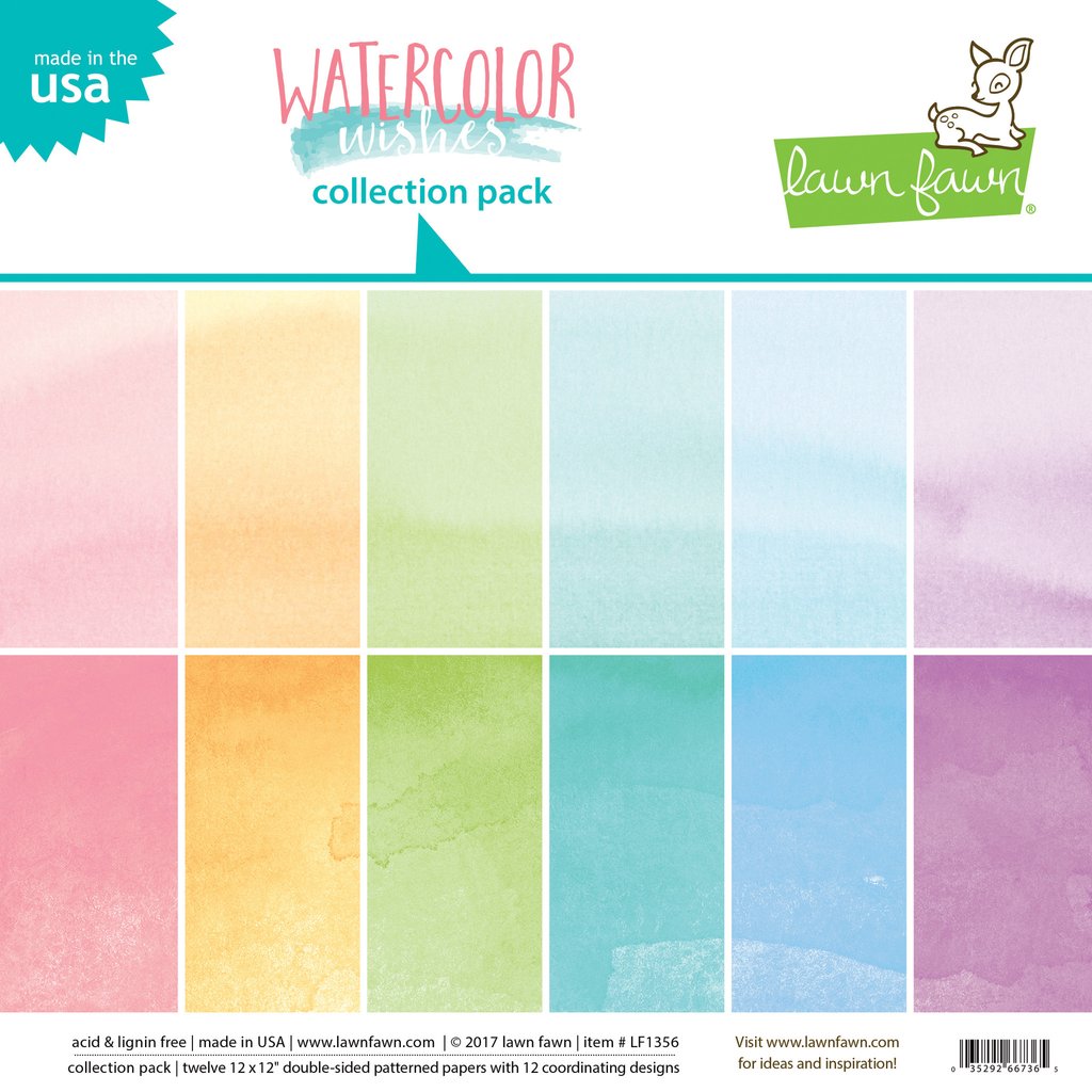Lawn Fawn - Watercolor Wishes Collection Pack 12x12"