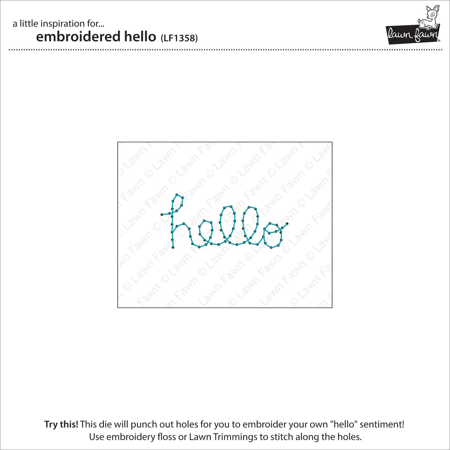 Lawn Fawn - Embroidered Hello