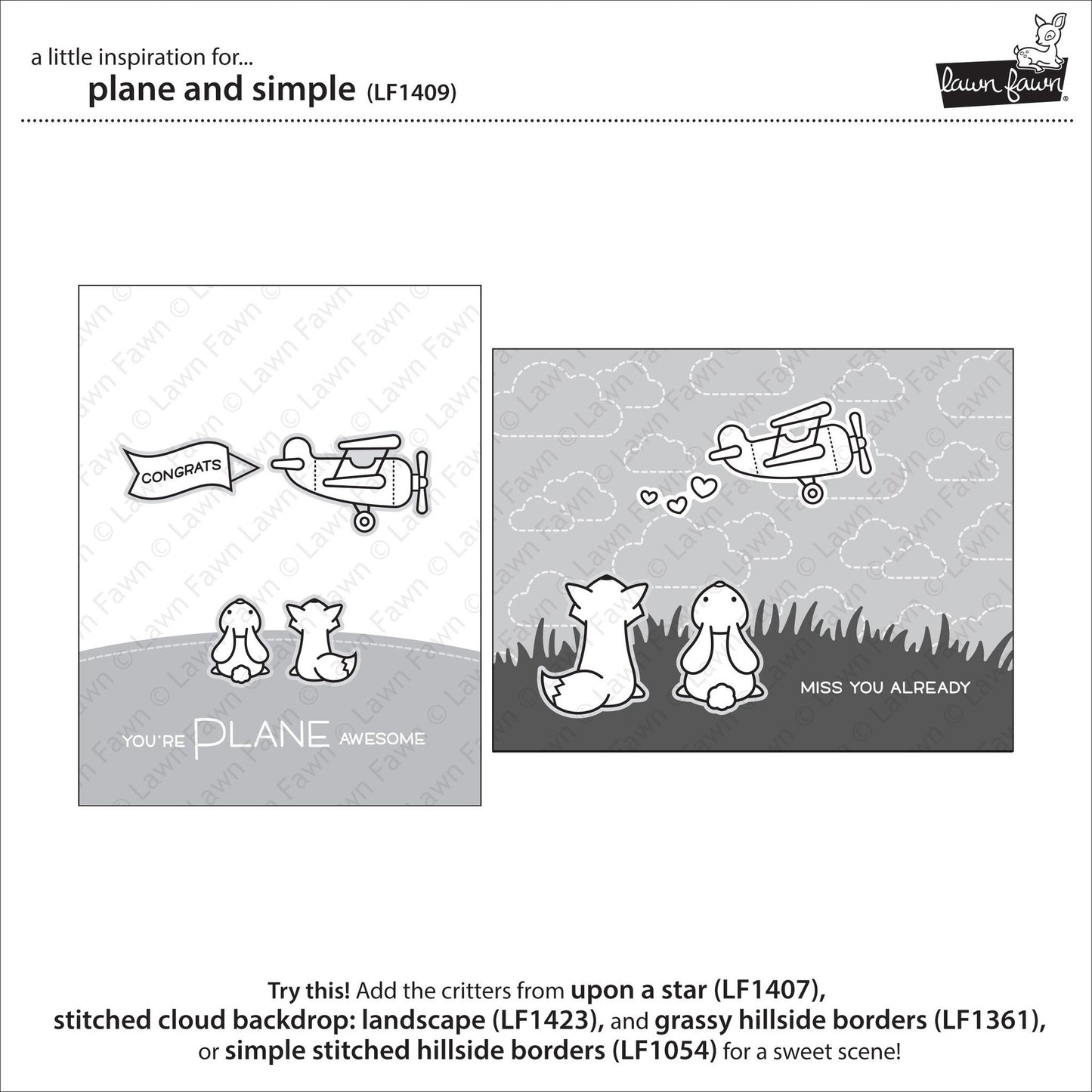 Lawn Fawn - Plane And Simple