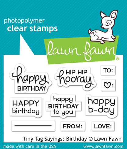 Lawn Fawn - Tiny Tag Sayings: Birthday
