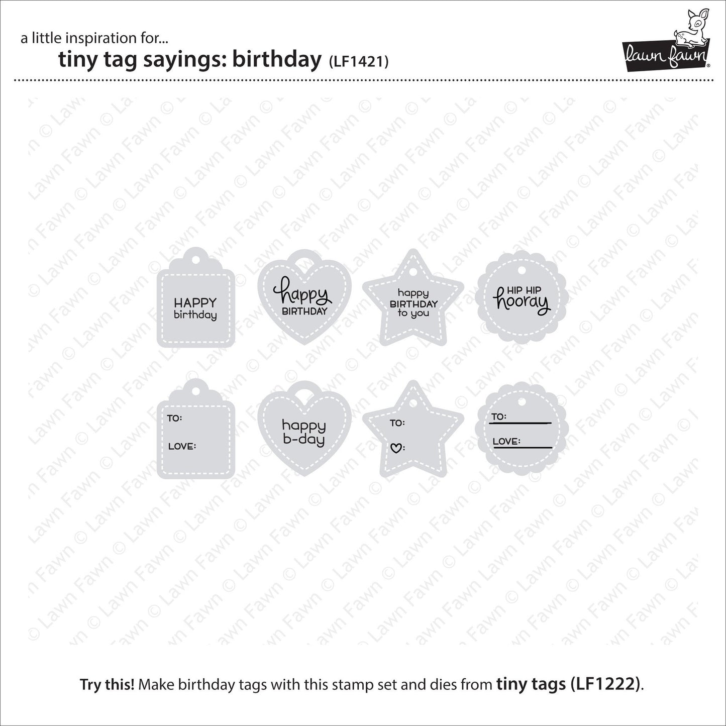 Lawn Fawn - Tiny Tag Sayings: Birthday
