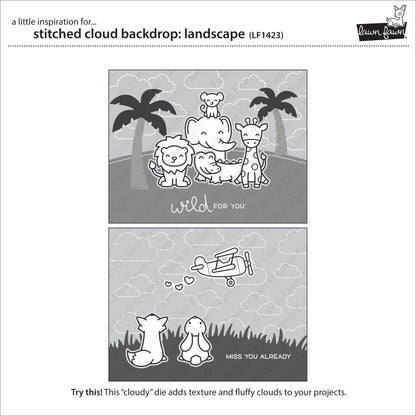 Lawn Fawn - Stitched Cloud Backdrop: Landscape