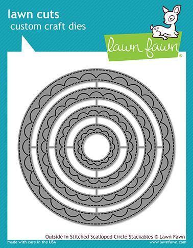 Lawn Fawn - Outside In Stitched Scalloped Circle Stackables