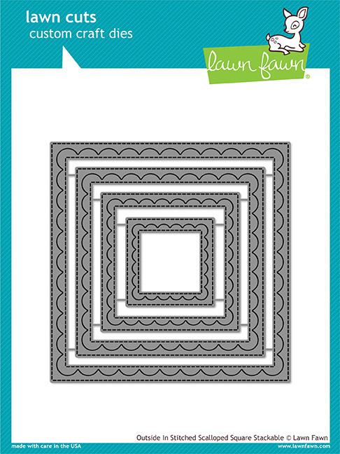 Lawn Fawn - Outside In Stitched Scalloped Square Stackables