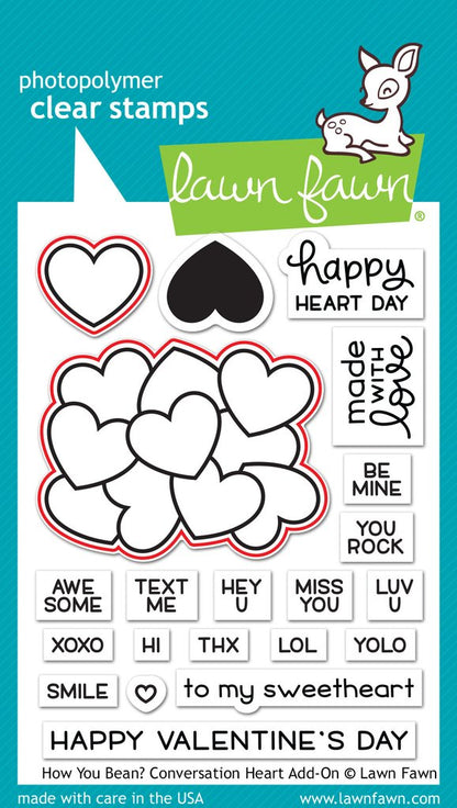 Lawn Fawn - How You Bean? Conversation Heart Add-On - Lawn Cuts