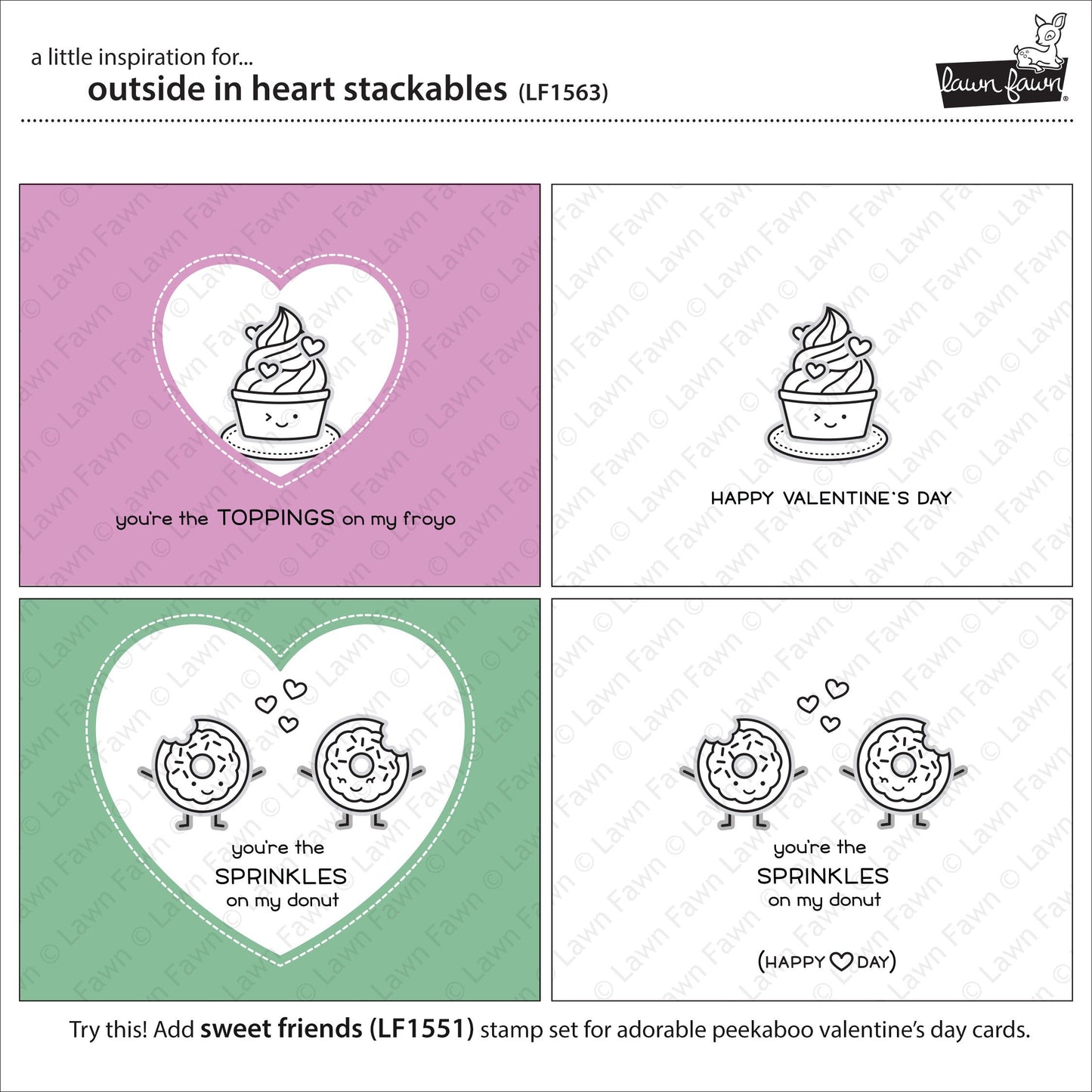 Lawn Fawn - Outside In Stitched Heart Stackables