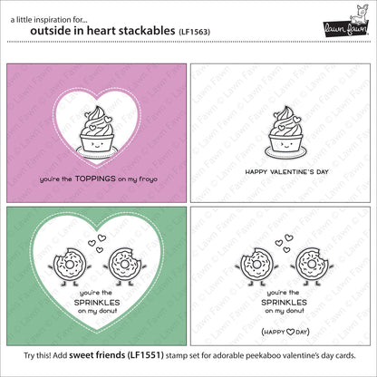 Lawn Fawn - Outside In Stitched Heart Stackables
