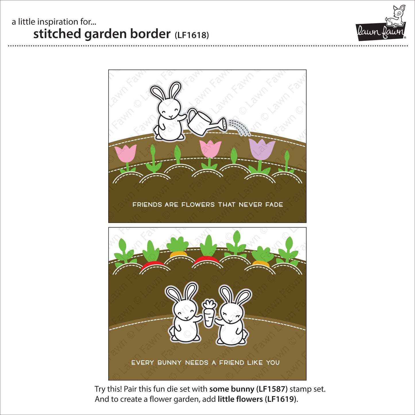 Lawn Fawn - Stitched Garden Border