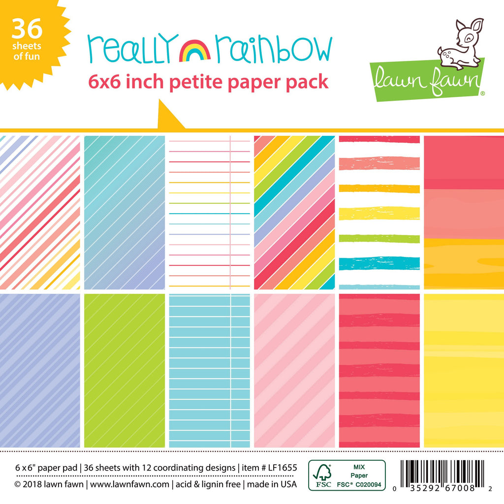 Lawn Fawn - Really Rainbow Petite Paper Pack 6x6"