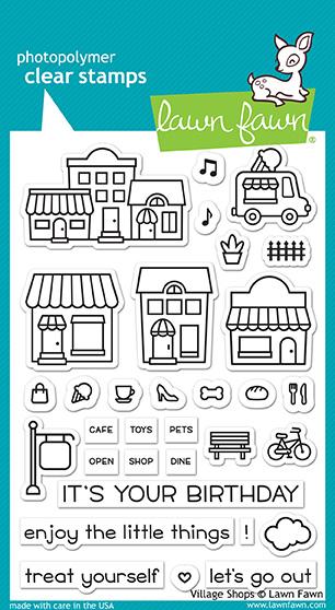Lawn Fawn clear stamps village shops
