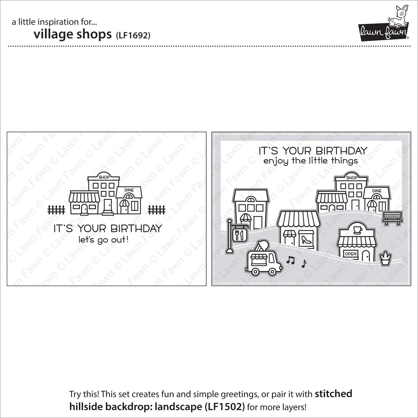 Lawn Fawn - Village Shops