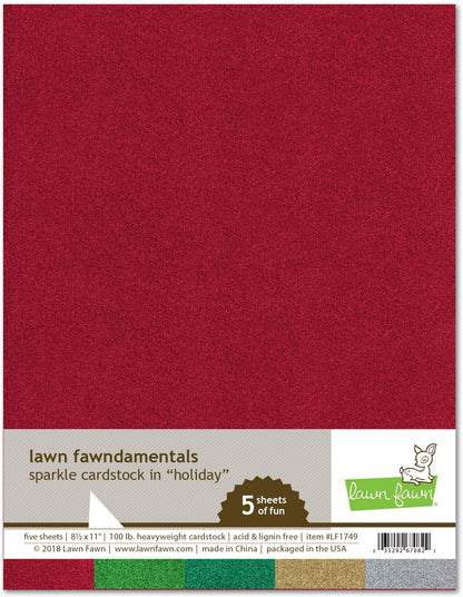 Lawn Fawn - Sparkle Cardstock - Holiday (5 sheets)