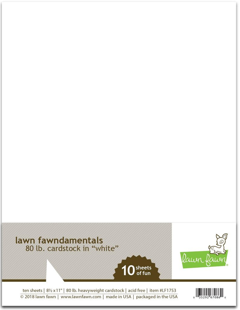 Lawn Fawn - 80 Lb. Cardstock - White